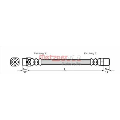 Metzger 34321159524 - Bromsslang för BMW 3-serie E36 Metzger 34321159524 - Bromsslang för BMW 3-serie E36