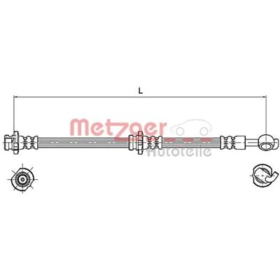 Metzger Nissan X-trail Tubo freno - M10 x 1, Blu - Tubo freno Metzger Nissan X-trail Tubo freno - M10 x 1, Blu - Tubo freno