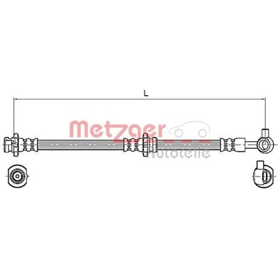 Metzger Nissan Model 4110132 Fleksibel Bremseledning - Bremsestype Metzger Nissan Model 4110132 Fleksibel Bremseledning - Bremsestype