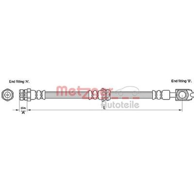 Tubo Freno Metzger - 605mm, M10, VW Passat Tubo Freno Metzger - 605mm, M10, VW Passat