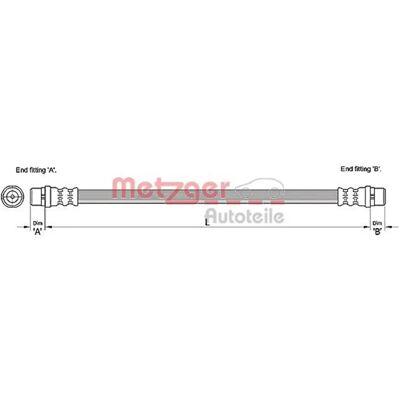 Metzger Audi A6 Tubo Freno Anteriore - Freni Metzger Audi A6 Tubo Freno Anteriore - Freni