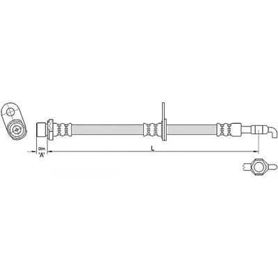Metzger Toyota bremseslange - Venstre foran - 581mm - M10 x 1 - Banjo Metzger Toyota bremseslange - Venstre foran - 581mm - M10 x 1 - Banjo