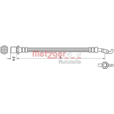 Metzger Modello 4110286 Tubo del Freno - Pezzo di Freno Metzger Modello 4110286 Tubo del Freno - Pezzo di Freno