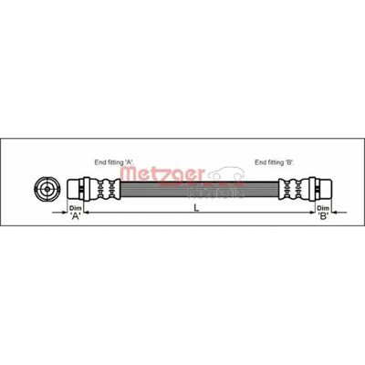 Molletta freno Metzger VW Transporter - 353mm, M10x1 - Ricambio freno Molletta freno Metzger VW Transporter - 353mm, M10x1 - Ricambio freno