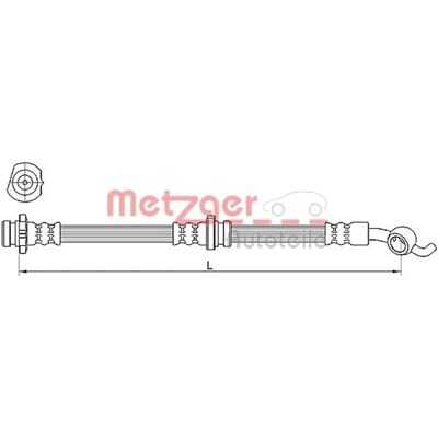 Metzger bromsslang Nissan Micra - 605mm Metzger bromsslang Nissan Micra - 605mm