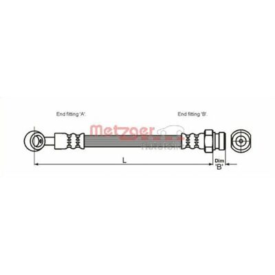 Metzger Modello 4110405 Tubo Frizione Anteriore - Sistema Freni Metzger Modello 4110405 Tubo Frizione Anteriore - Sistema Freni