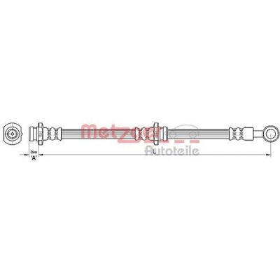 Furtun de frână flexibil Metzger Nissan Primera - 636mm, M10x1, Banjo Furtun de frână flexibil Metzger Nissan Primera - 636mm, M10x1, Banjo
