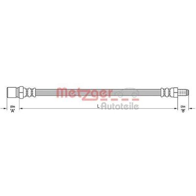 Metzger Fiat Bromsslang - Längd 492mm, M10x1 - Bromsslang Metzger Fiat Bromsslang - Längd 492mm, M10x1 - Bromsslang