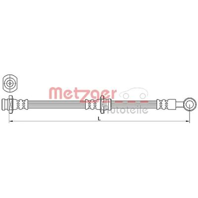 Metzger bremseledning - M10 x 1 - 573mm - Banjo - Til Mitsubishi Outlander Metzger bremseledning - M10 x 1 - 573mm - Banjo - Til Mitsubishi Outlander