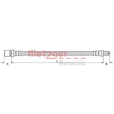 Bromsslang Metzger - 360mm, M10x1, Främre, OE 52131555 Bromsslang Metzger - 360mm, M10x1, Främre, OE 52131555