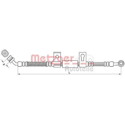 Metzger Kia Sorento bremseslange - Venstre foran 669mm M10-1 Banjo Metzger Kia Sorento bremseslange - Venstre foran 669mm M10-1 Banjo