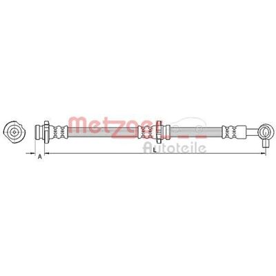 Metzger Nissan Qashqai Front Left Brake Hose M10 - Brake Hose Metzger Nissan Qashqai Front Left Brake Hose M10 - Brake Hose