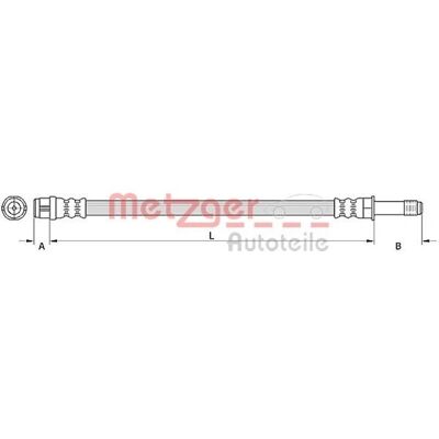 Metzger Bremseslange - Bakmontering for Audi A6 A7 - 423mm M10x1 Metzger Bremseslange - Bakmontering for Audi A6 A7 - 423mm M10x1