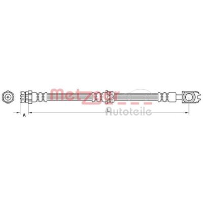 Metzger jarruletku - M10 x 1 - 519mm - Banjo-liitäntä Metzger jarruletku - M10 x 1 - 519mm - Banjo-liitäntä