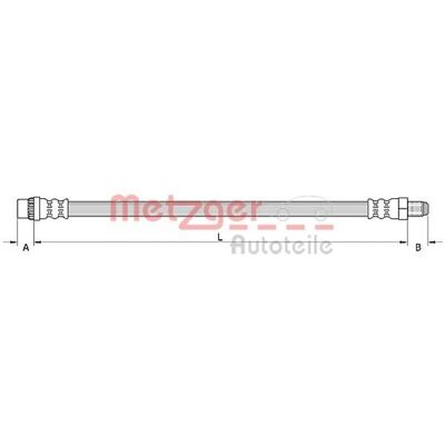 Metzger Modell 4110897 Framhjul Bremsslang - Bromsledning Metzger Modell 4110897 Framhjul Bremsslang - Bromsledning