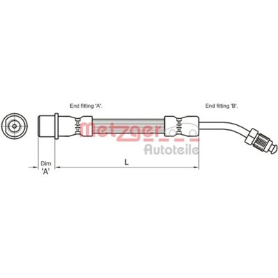 Metzger Jarruletku - F10 x 1 M10 x 1 - 580mm - Jarruletku Metzger Jarruletku - F10 x 1 M10 x 1 - 580mm - Jarruletku