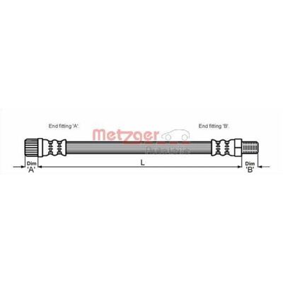 Metzger Peugeot 206 Bremsenschlauch Vorne - Bremsschlauch Metzger Peugeot 206 Bremsenschlauch Vorne - Bremsschlauch