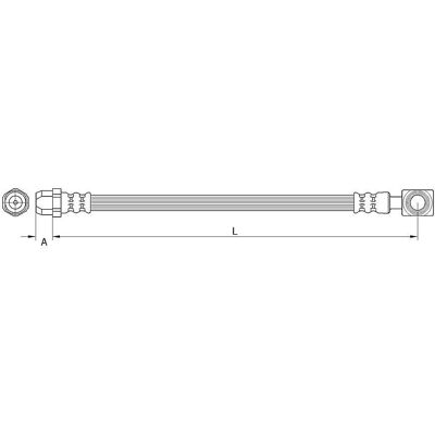 Tubo del freno Mini - Posteriore, 434mm, Filettatura F10 x 1 Tubo del freno Mini - Posteriore, 434mm, Filettatura F10 x 1