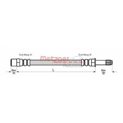 Tubo freno anteriore Metzger - Per Seat, Ibiza, Inca - Tubo freno anteriore Tubo freno anteriore Metzger - Per Seat, Ibiza, Inca - Tubo freno anteriore