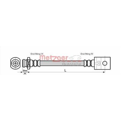 Metzger Model 4111979 Brake Slange - Bremselement Metzger Model 4111979 Brake Slange - Bremselement