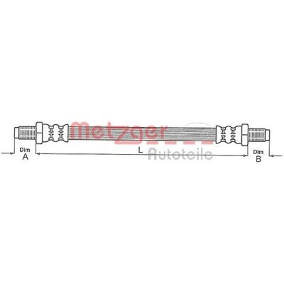 Metzger Ford jarruletku - Etummainen, 370mm, M10 x 1 Metzger Ford jarruletku - Etummainen, 370mm, M10 x 1