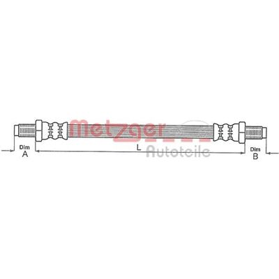 Tubo freno Metzger Ford - 4112107 - Anteriore - 272mm - M10 x 1 Tubo freno Metzger Ford - 4112107 - Anteriore - 272mm - M10 x 1