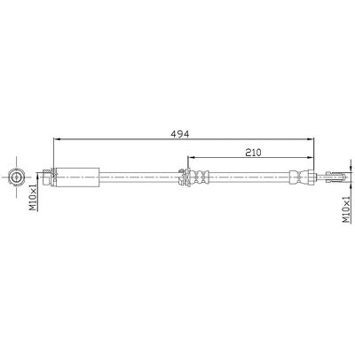 Tubo freno Metzger Ford - 4112313 - Flessibile, 494mm Tubo freno Metzger Ford - 4112313 - Flessibile, 494mm