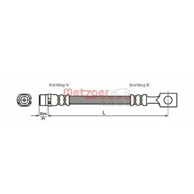 Metzger Bakbremse slange - Skivbremse - 200mm - F10 x 1 Metzger Bakbremse slange - Skivbremse - 200mm - F10 x 1