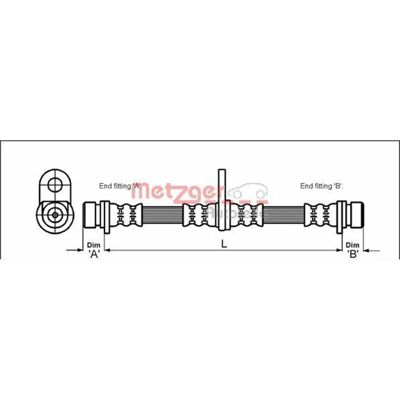Metzger Bagbremse slange Honda Civic CRX - Bremse del Metzger Bagbremse slange Honda Civic CRX - Bremse del