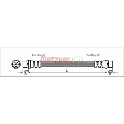 Tubo del freno Metzger 4114600 - Compatibile con VW Transporter Tubo del freno Metzger 4114600 - Compatibile con VW Transporter