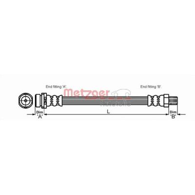 Metzger 4114704 bromsslang - Flexibel, 390mm, M10x1 Metzger 4114704 bromsslang - Flexibel, 390mm, M10x1