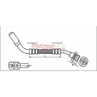 Metzger bromsslang Nissan - 4621131g10, 4621131g11, Sl3691 - Bromsslang Nissan Metzger bromsslang Nissan - 4621131g10, 4621131g11, Sl3691 - Bromsslang Nissan
