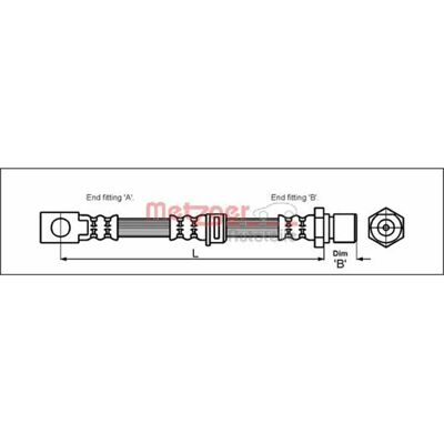 Tubo freno Metzger Opel Omega - 427mm, F10 x 1 Tubo freno Metzger Opel Omega - 427mm, F10 x 1