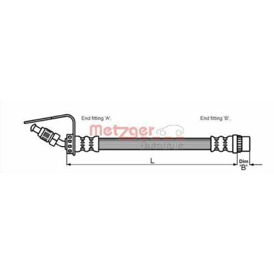 Metzger bremse-slange - 571mm M10x1 - Til Opel, Renault Metzger bremse-slange - 571mm M10x1 - Til Opel, Renault