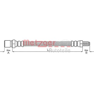 Metzger Tubo Frizione Mercedes-Benz T2/L - 458mm M12 F12 Filetto Metzger Tubo Frizione Mercedes-Benz T2/L - 458mm M12 F12 Filetto