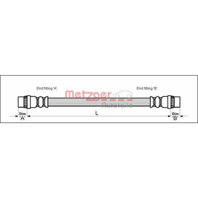Metzger Brake Hose - Compatible with Citroën C8, Evasion, Jumpy, Fiat Scudo Metzger Brake Hose - Compatible with Citroën C8, Evasion, Jumpy, Fiat Scudo