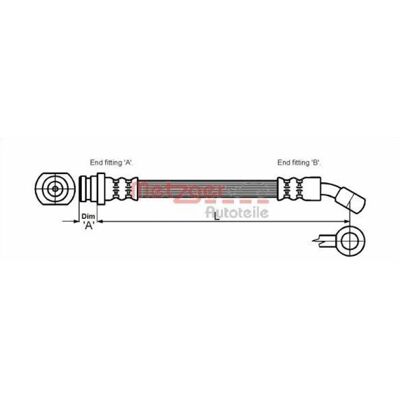 Tubo freno Suzuki Metzger - 4110072 - Flessibile 265mm Tubo freno Suzuki Metzger - 4110072 - Flessibile 265mm