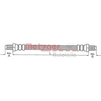 Metzger Jarruletku - 285mm M10 x 1 - Yhteensopiva Ford, Jaguar, Daimler Metzger Jarruletku - 285mm M10 x 1 - Yhteensopiva Ford, Jaguar, Daimler