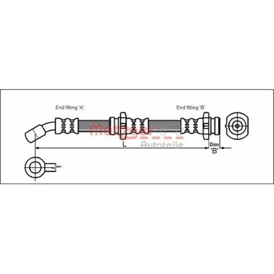 Bremse Slange Metzger - F10 x 1 Tråd - 457mm Bremse Slange Metzger - F10 x 1 Tråd - 457mm
