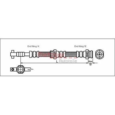 Metzger G03043980 - Bremseslange for Mazda 626 Metzger G03043980 - Bremseslange for Mazda 626