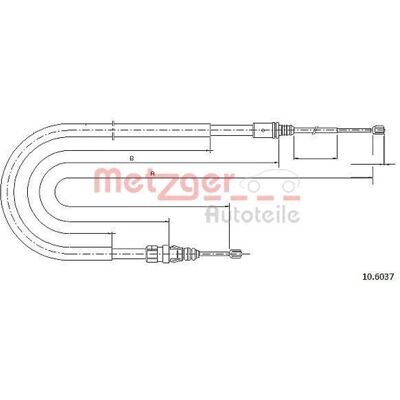 Metzger håndbremsekabel til Peugeot 207, 208, SW - Bag venstre/højre Metzger håndbremsekabel til Peugeot 207, 208, SW - Bag venstre/højre