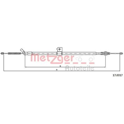 Metzger Nissan Juke Håndbremsekabel - Højre bag 1700/1532 mm Metzger Nissan Juke Håndbremsekabel - Højre bag 1700/1532 mm