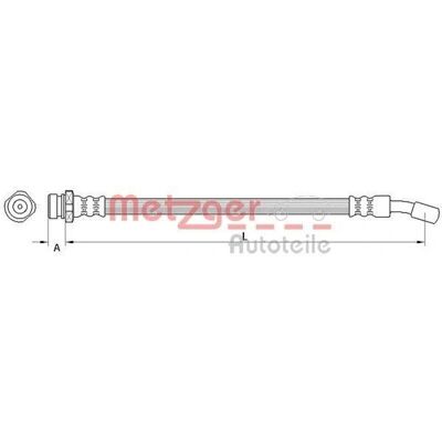 Metzger Hyundai i30 Bremsschlauch - Länge 198mm Metzger Hyundai i30 Bremsschlauch - Länge 198mm