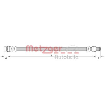 Metzger bremse slange - M12 x 1, M10 x 1, 447mm - Bremse slange Metzger bremse slange - M12 x 1, M10 x 1, 447mm - Bremse slange