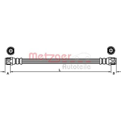 Tubo del freno Metzger - M10 x 1 SF, 192mm, Compatibile con Citroën & Peugeot Tubo del freno Metzger - M10 x 1 SF, 192mm, Compatibile con Citroën & Peugeot