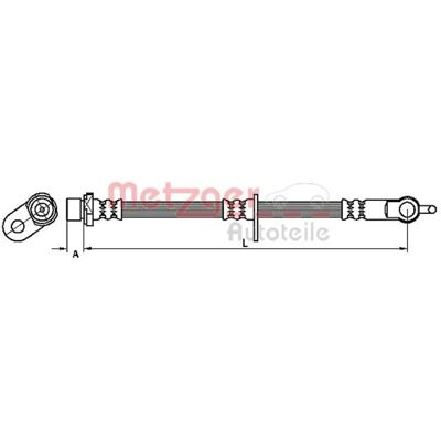 Metzger Model 4110116 - Bremseslange - Længde 499mm, M10×1 SF, Banjo forbindelse Metzger Model 4110116 - Bremseslange - Længde 499mm, M10×1 SF, Banjo forbindelse