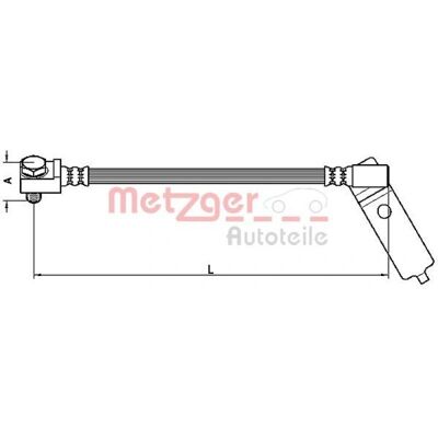 Metzger Bremserør for Ford Transit - Foran Venstre - 412mm Metzger Bremserør for Ford Transit - Foran Venstre - 412mm
