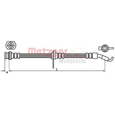 Metzger bremse slange - Foraksel - Kompatibel med Opel Agila, Suzuki Swift, Splash Metzger bremse slange - Foraksel - Kompatibel med Opel Agila, Suzuki Swift, Splash