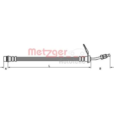 Metzger Bremse Slange - M10x1 SF, M10x1 DF Længde 476mm til Nissan Interstar, Opel Movano Metzger Bremse Slange - M10x1 SF, M10x1 DF Længde 476mm til Nissan Interstar, Opel Movano