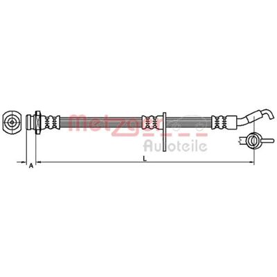 Tubo del freno Metzger - M10×1 DF Banjo - 394mm - Tubo del freno Tubo del freno Metzger - M10×1 DF Banjo - 394mm - Tubo del freno